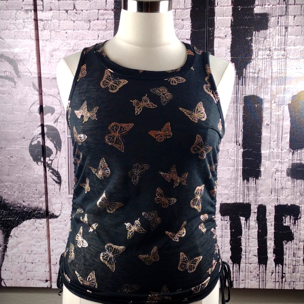 ❤️6 items for $30 sale!!❤️NYC Gold Metallic Butterfly Sleeveless Top